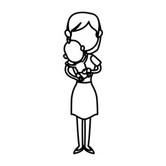 family mother carrying her baby cute image vector illustration