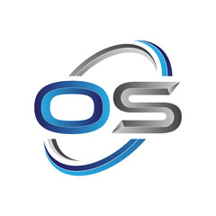 Simple initial letter logo modern swoosh OS - obrazy, fototapety, plakaty