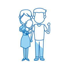 cute couple holding baby boy standing image vector illustration