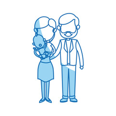 cute couple holding baby boy standing image vector illustration