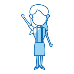 portrait of pretty teenage girl. daughter, sister standing. vector illustration