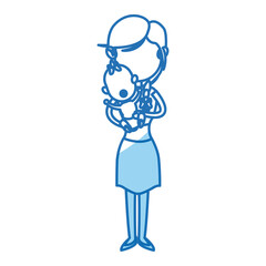 mother holding baby infant, motherhood, innocence vector illustration
