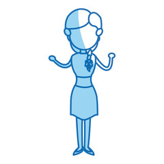 portrait of pretty teenage girl. daughter, sister standing. vector illustration