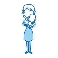 mother holding baby infant, motherhood, innocence vector illustration