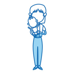 mother holding baby infant, motherhood, innocence vector illustration