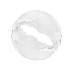 Splashes of milk or cream in spherical shape, isolated on white background