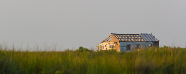 Old Abandoned Camp In Louisiana Marsh