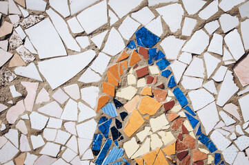 Fragment of a mosaic. An imitation of the style of Antoni Gaudi.