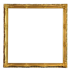 Square decorative golden picture frame - obrazy, fototapety, plakaty