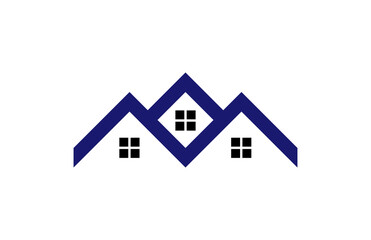 Blue Real Estate Home Property Logo