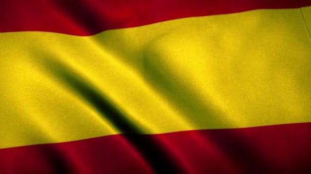 Spain Flag Blowing in the Wind