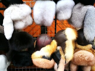 The Fur hat at Izmailovsky Market in Moscow, Russia