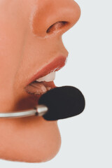 Call center woman with headset