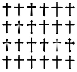Fototapeta premium religion cross icon set