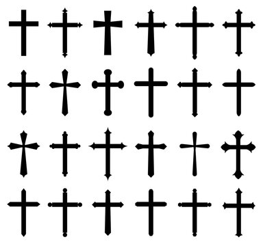 religion cross icon set