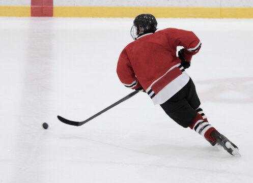 Ice Hockey Player with Puck
