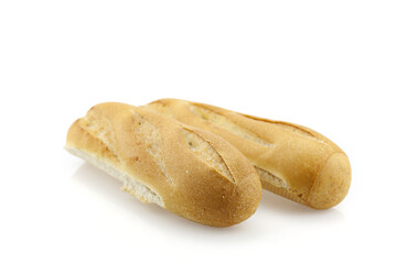 Two bread loaf isolated on white background.