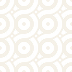 Naklejka premium Vector seamless geometric pattern composed with circles and lines. Modern stylish rounded stripes texture. Repeating abstract background