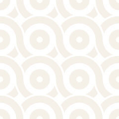 Vector seamless geometric pattern composed with circles and lines. Modern stylish rounded stripes texture. Repeating abstract background
