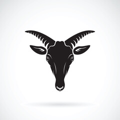 Vector of a goats mountain head on white background. Wild Animals.