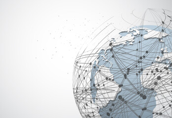 Global network connection. World map point and line composition concept of global business. Vector Illustration