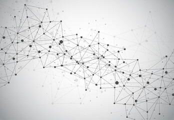 Abstract Polygonal Space Background with Connecting Dots and Lines