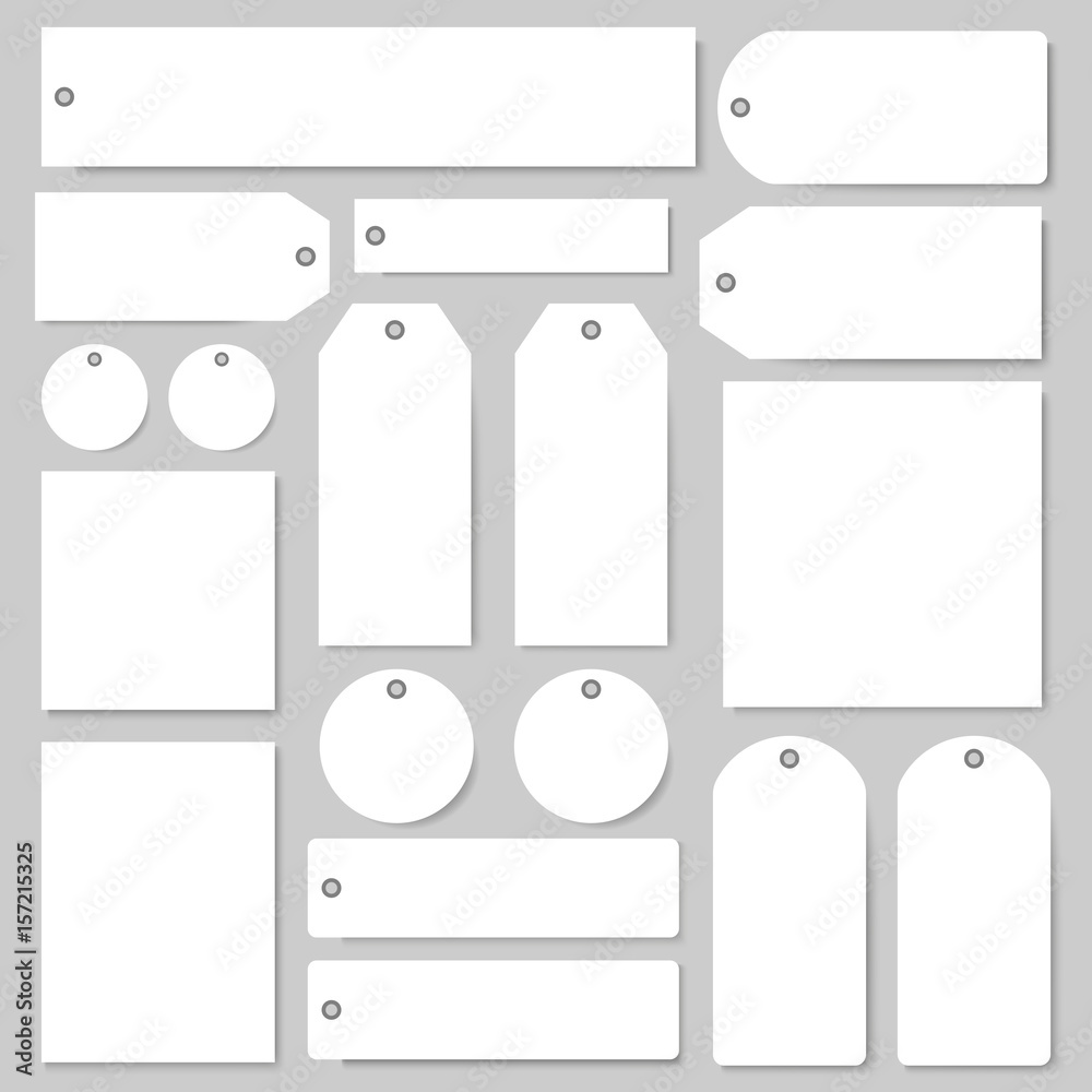 Wall mural vector tags and labels with empty copy space set