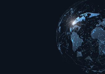 Global network connection. World map point and line composition concept of global business. Vector Illustration