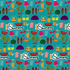 Hand Drawn Summer Pattern.