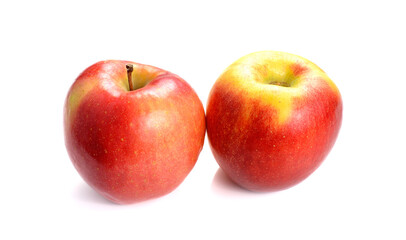  red-yellow apple on a white background