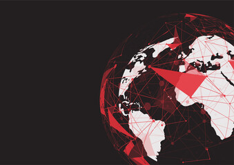 Global network connection. World map point and line composition concept of global business. Vector Illustration