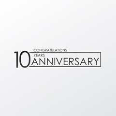black color elegant and simple 10 years anniversary. lines vector design for family, shop, business, company, or various event Print