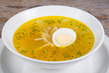Russian soup with egg