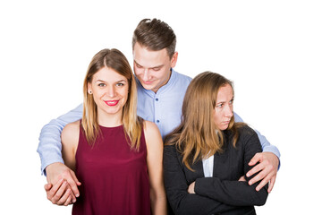 Happy couple & frustrated ex girlfriend