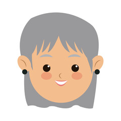 face head woman mom avatar image vector illustration
