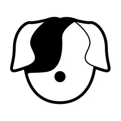 dog face animal head pet domestic vector illustration