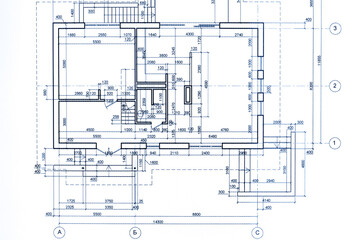 house plan blueprint. part of architectural project. technical drawing.