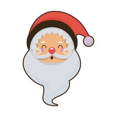 cute face santa claus christmas character vector illustration