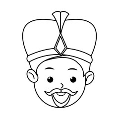 manger cartoon wise king christmas celebration, outline image vector illustration