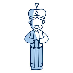 manger cartoon wise king christmas celebration, outline image vector illustration