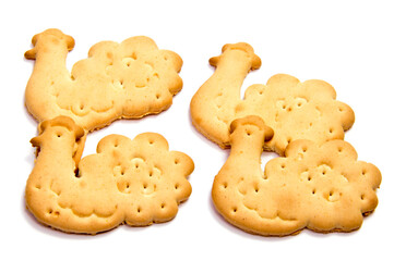 Salted cracker isolated on over white background