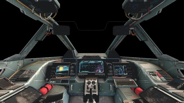 Spaceship Cockpit Interior with Transparency