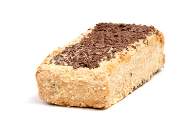 biscuit Swiss roll isolated on white background