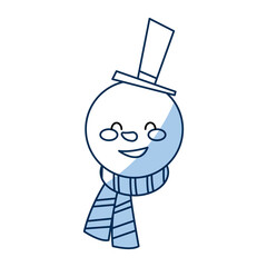 christmas snowman funny celebration, outline style vector illustration