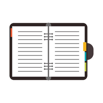 open notebook with page markers  icon image vector illustration design 