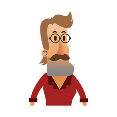 man with hipster style character  icon image vector illustration design 