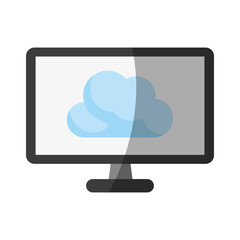 computer monitor cloud storage related icon image vector illustration design 