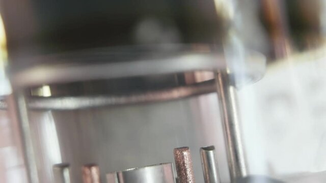 Close up of an old electric valve 
