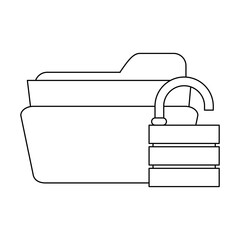 file folder with safety lock privacy or security icon image vector illustration design