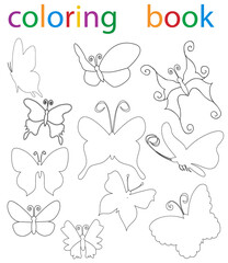 book coloring cartoon butterfly collection